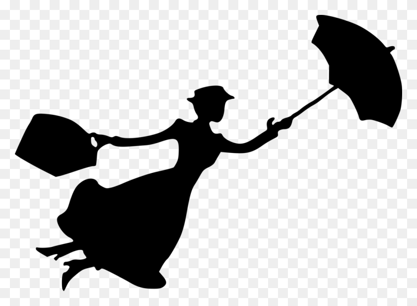 1051x750 Katie Nanna Mary Poppins Silueta De Cherry Tree Lane - Imágenes Prediseñadas De Niñera