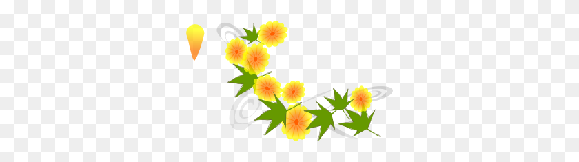 300x175 Kattekrab Japanese Inspired Clip Art Free Vector - Marigold Clipart