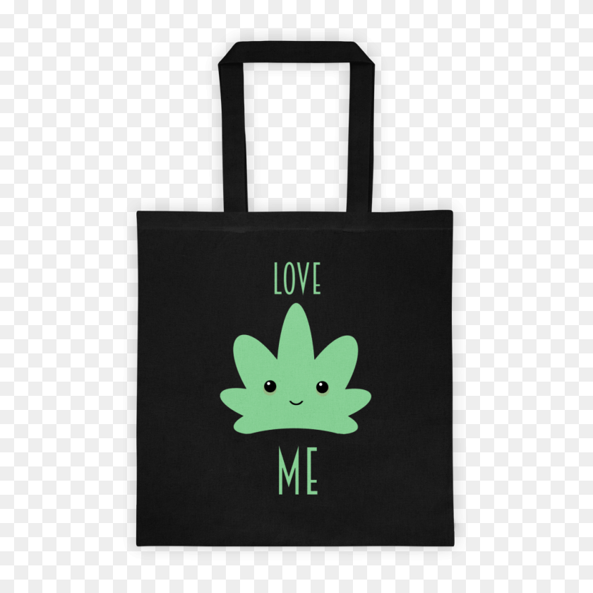 1000x1000 Kawaii Cannabis Stoner Shopping Bag Cute Weed Leaf Kush Love - Мешок С Сорняками Png