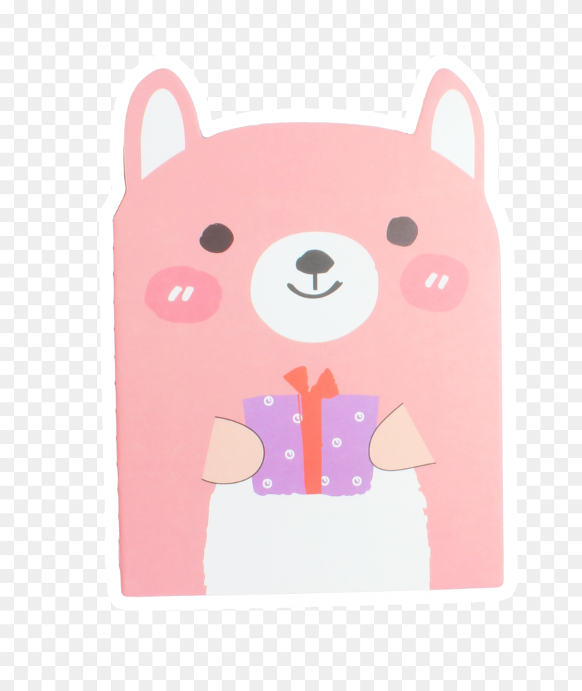 2160x2592 Kawaii Cartoon Anime Animal Holding Gift Small Notepad - Anime Cat PNG