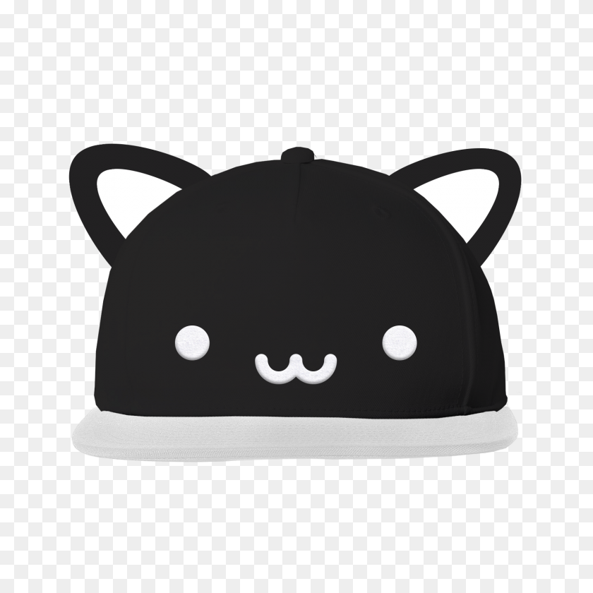 1500x1500 Kawaii Cat Flat Brim Cap With Ears Whistle Flute Clothing - Cat In The Hat PNG