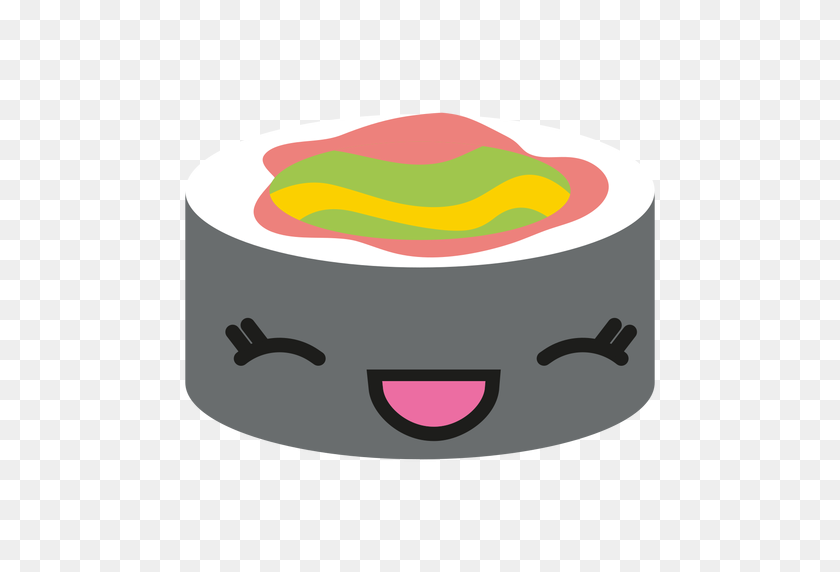 512x512 Kawaii Face Sushi Roll Icon - Sushi Roll PNG