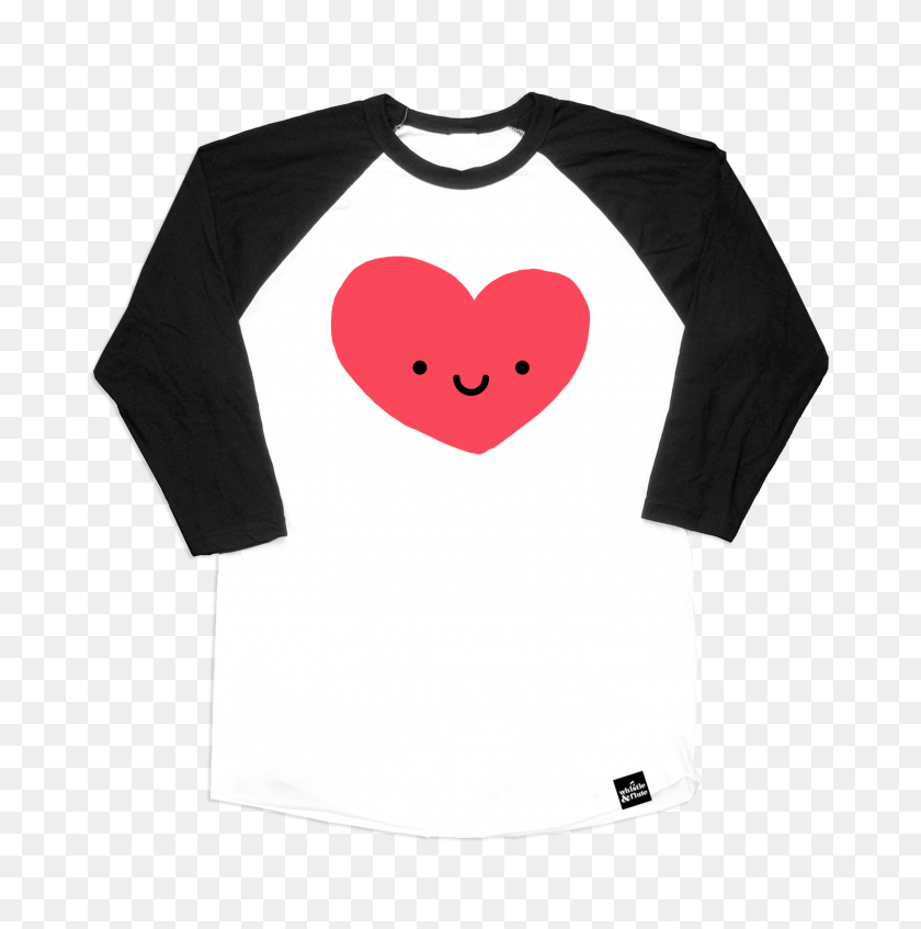 1500x1515 Kawaii Corazón Camiseta De Béisbol Adulto Unisex Silbato Flauta Ropa - Corazón Kawaii Png