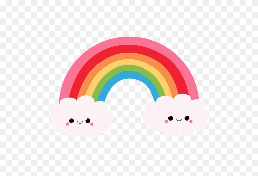 512x512 Kawaii Rainbow - Радуга Клипарт Прозрачный