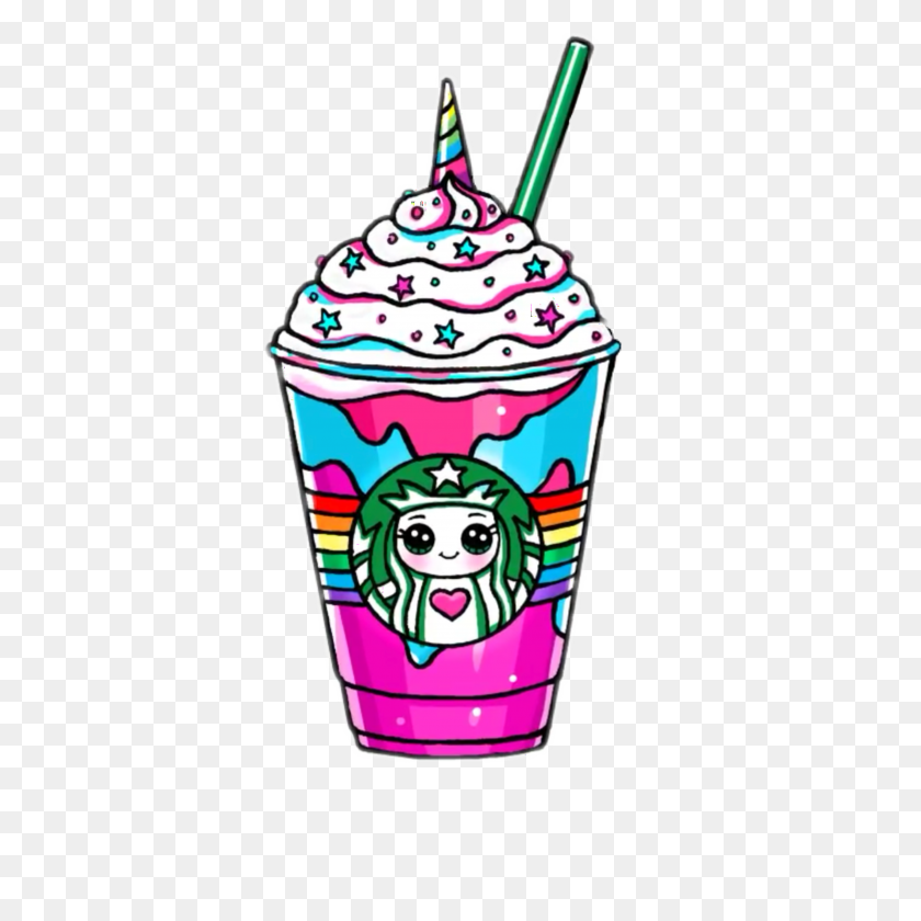 3464x3464 Kawaii Unicorn Art Starbucks - Клипарт Starbucks