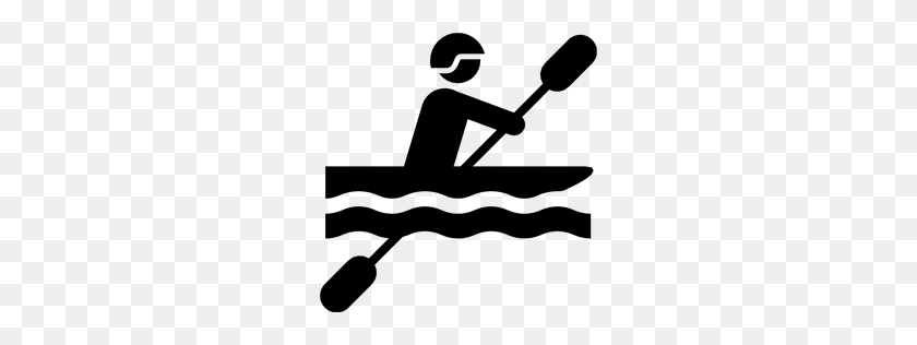 256x256 ¡Símbolo Del Kayak Que Ama El Aire Libre! Kayak - Balsa Clipart Blanco Y Negro