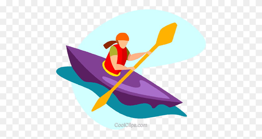 480x387 Kayak Libre De Regalías Vector Clipart Ilustración - Kayak Paddle Clipart