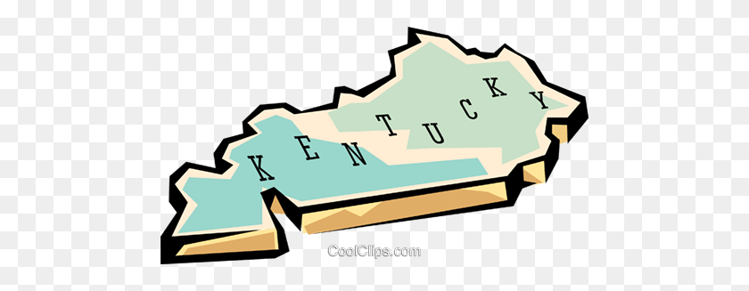 480x267 Kentucky State Map Royalty Free Vector Clipart Illustration - Kentucky Clipart
