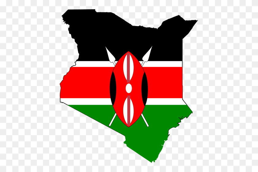 451x500 Imágenes Prediseñadas De Vector De Bandera De Mapa De Kenia - Imágenes Prediseñadas De Kenia