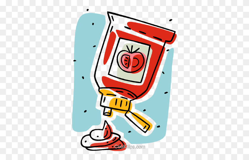 353x480 Ketchup, Condiments Royalty Free Vector Clip Art Illustration - Condiments Clipart