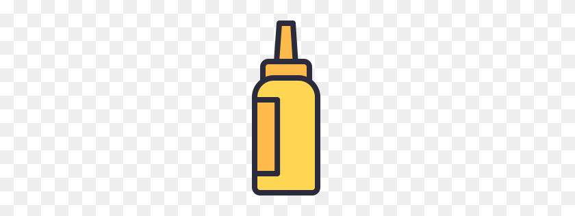 256x256 Ketchup, Mustard Icon Outline Filled - Mustard PNG