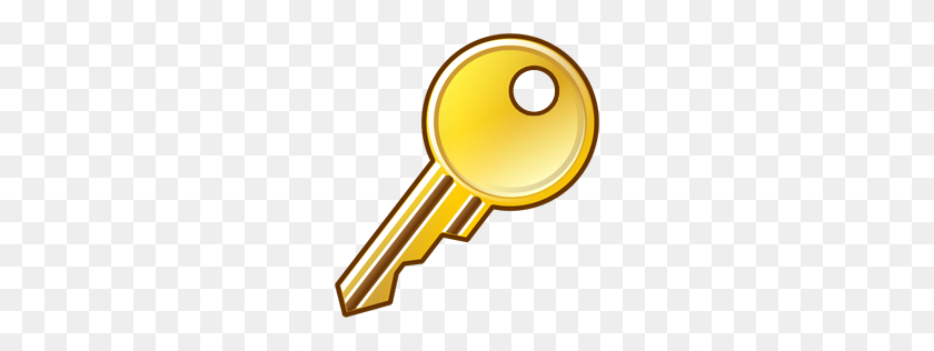 256x256 Key Clipart - Gold Key Clipart