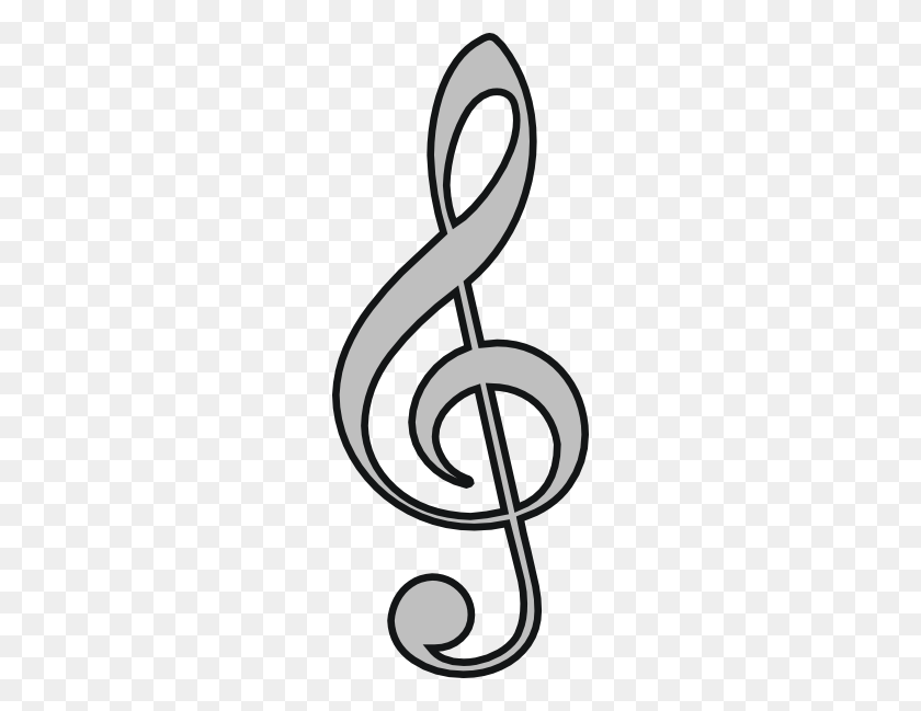 234x589 Key Clipart Clef - Treble Clef PNG