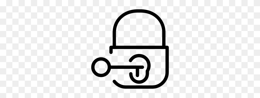 256x256 Key Lock Icon Line Iconset Iconsmind - Lock And Key PNG