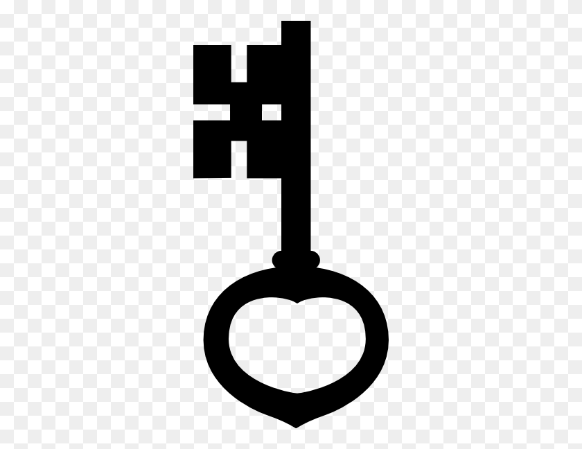 282x588 Key Png, Clip Art For Web - Key Clipart Black And White