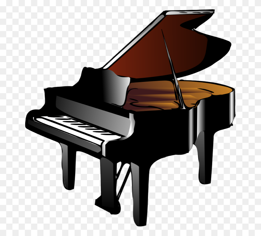 677x700 Клавиатура И Фортепиано - Черно-Белый Клипарт Для Фортепиано