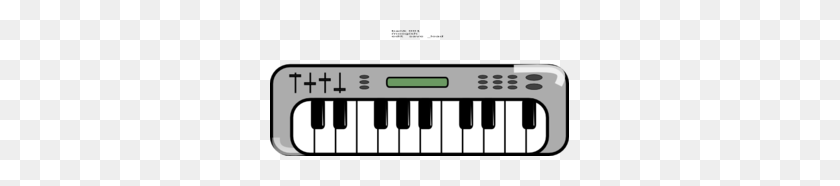 299x126 Keyboard Clip Art - Piano Keyboard Clipart Black And White