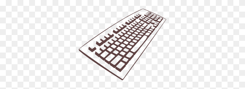 300x245 Keyboard Clip Art Free Vector - Keyboard Clipart Black And White