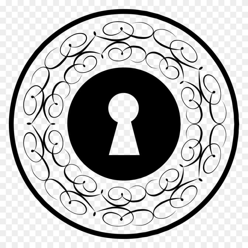 980x980 Keyhole Circle With Thin Ornamental Lines Png Icon Free - Thin Circle PNG