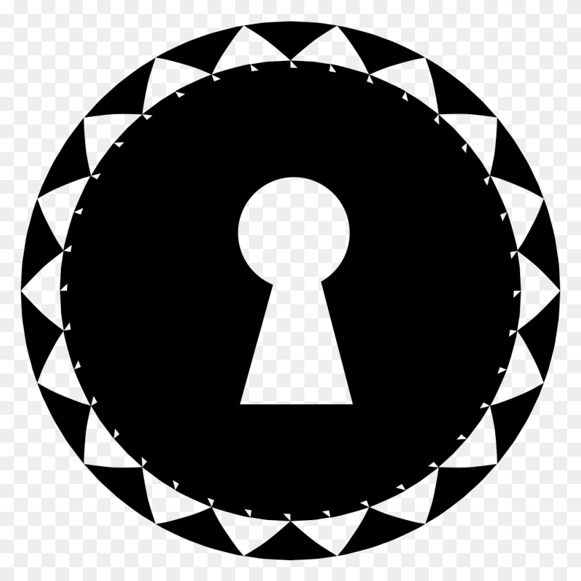 980x981 Keyhole Shape In A Circle With Small Triangles Border Png Icon - Circle Border PNG