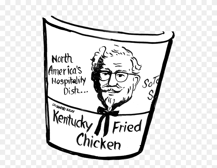 515x591 Kfc Clipart Black And White - Dishes Clipart Black And White