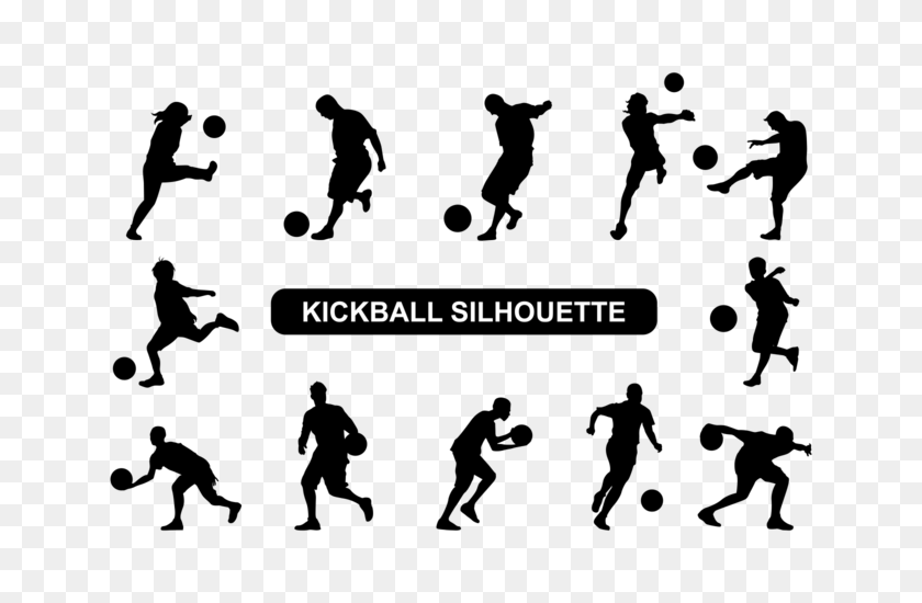 700x490 Kickball Players Silhouette Vector - Kickball PNG