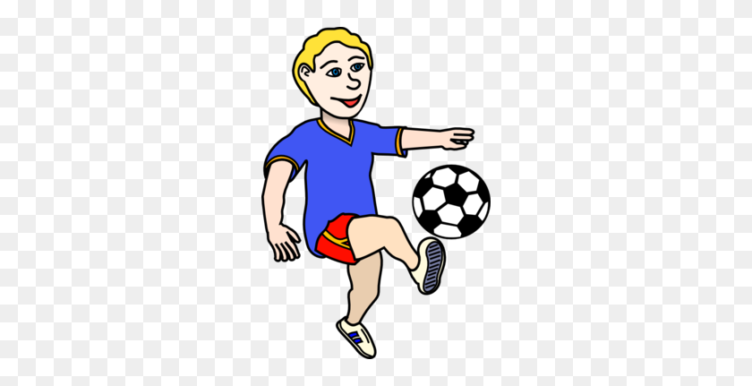 256x371 Kicking Soccer Ball Clip Art - Kick Off Clipart