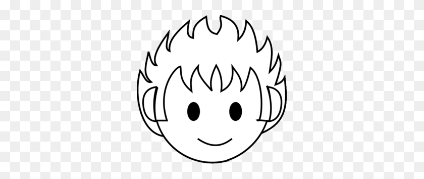 297x294 Kid Face Clipart Black And White - Hair Clipart Black And White
