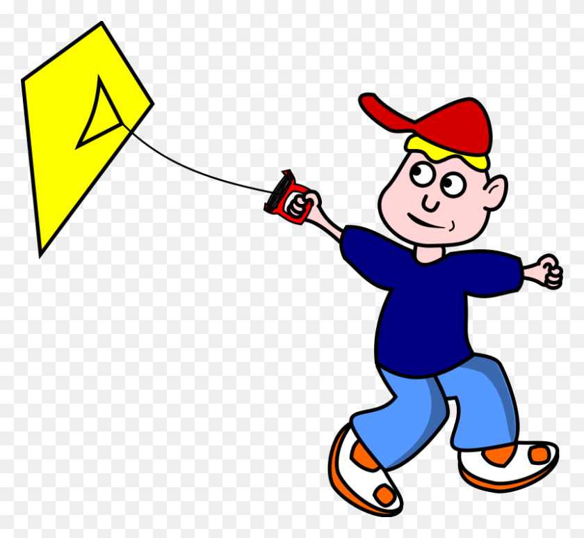 800x732 Kid Flying A Kite Clip Art - Boy In Bed Clipart