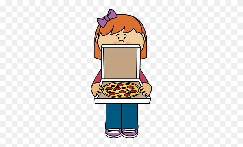 213x450 Niño Sosteniendo Una Caja De Pizza Clipart - Caja Clipart Png