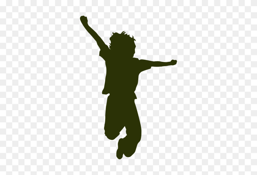 512x512 Kid Jumping Silhouette - Kids Silhouette PNG