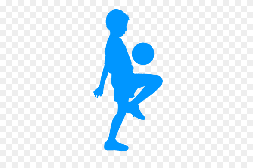 242x500 Kid Playing Football - Kids Playing Sports Clipart