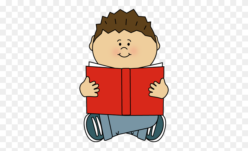 302x450 Kid Reading Alone Clipart Clipart, Kids Reading - Shared Reading Clipart