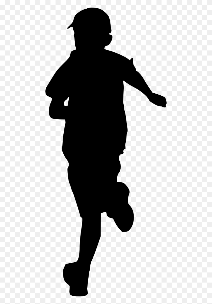 480x1145 Kid Running Silhouette Png - Running Silhouette PNG