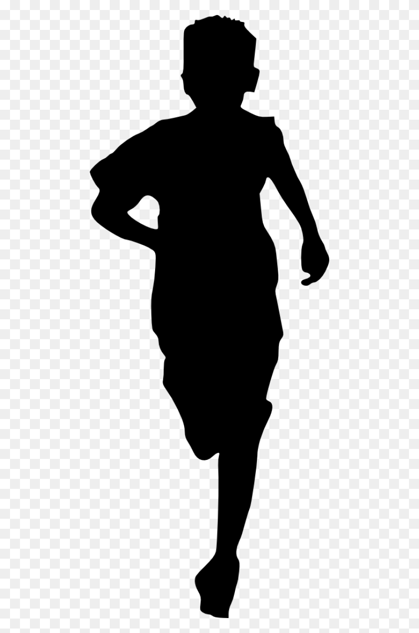 480x1209 Kid Running Silhouette Png - Children Silhouette PNG
