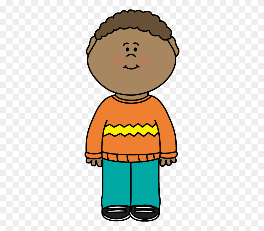 302x676 Kid Wearing A Sweater Clip Art - Runny Nose Clipart