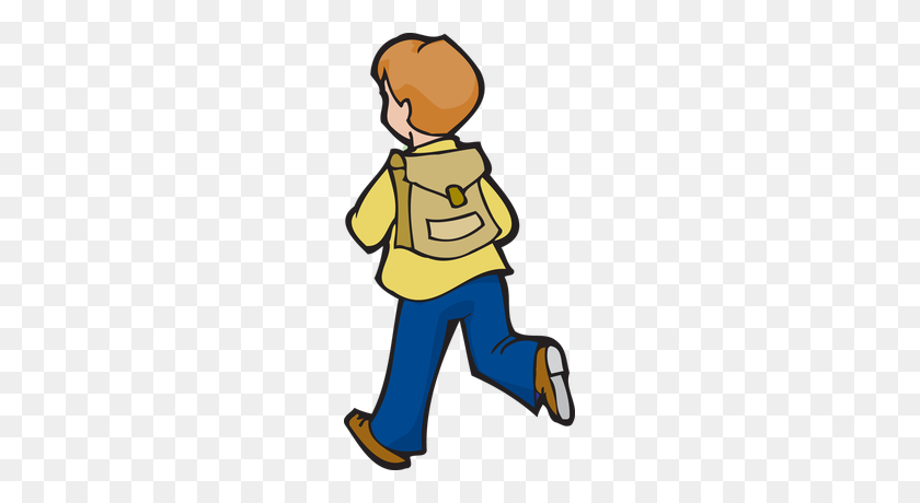 211x400 Kid With Backpack Clipart - Boy In Pajamas Clipart