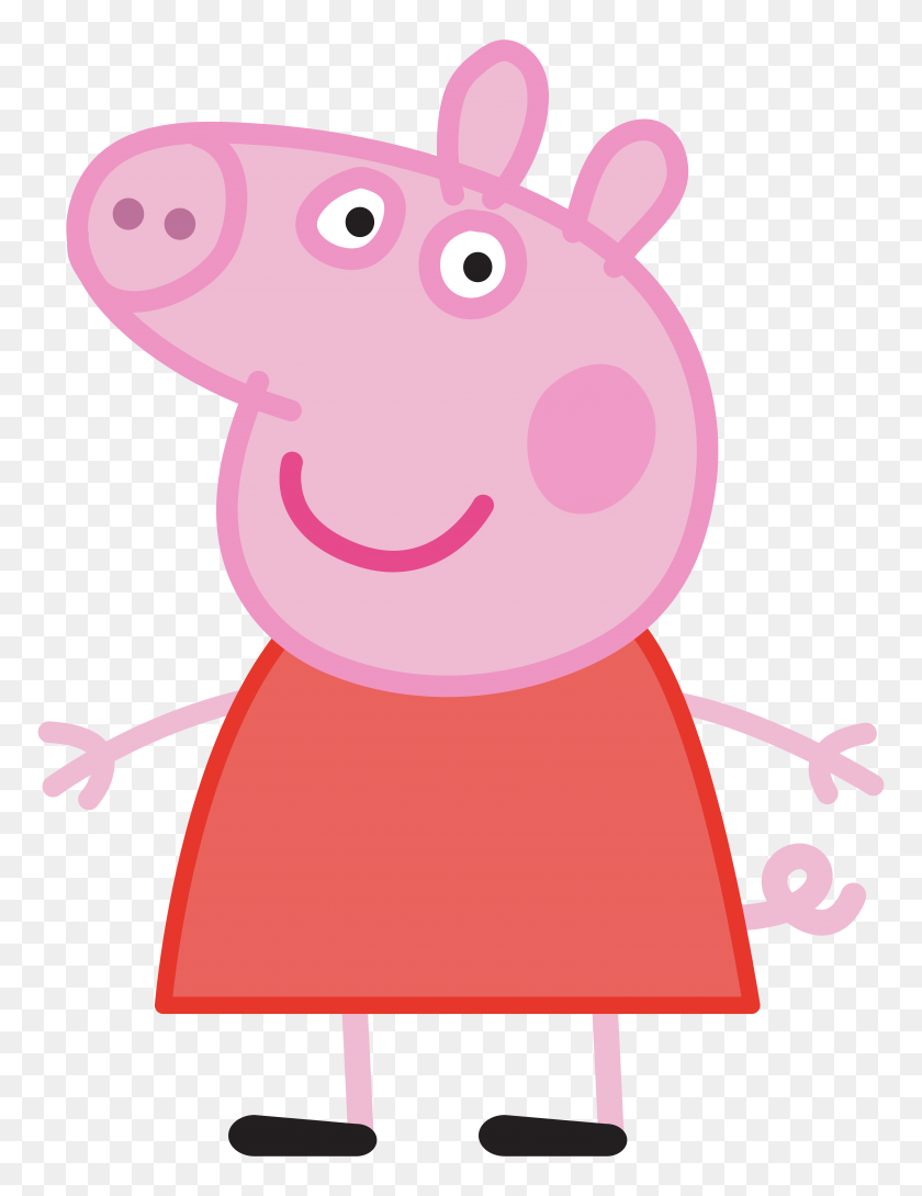 6057x8000 Kids And Parenting - Peppa Pig Clipart Black And White