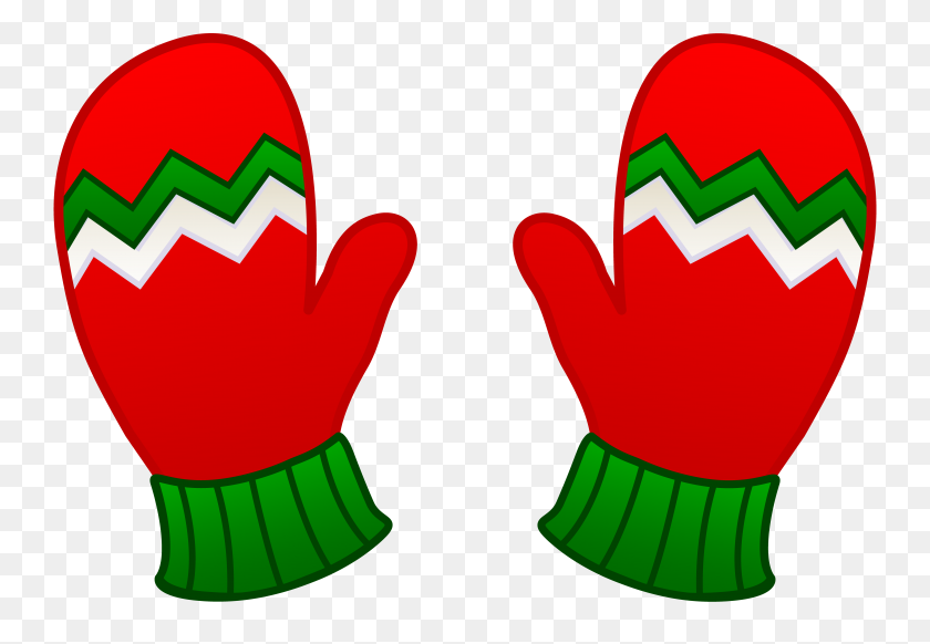 5521x3696 Kids Christmas Mittens - Winter Gloves Clipart