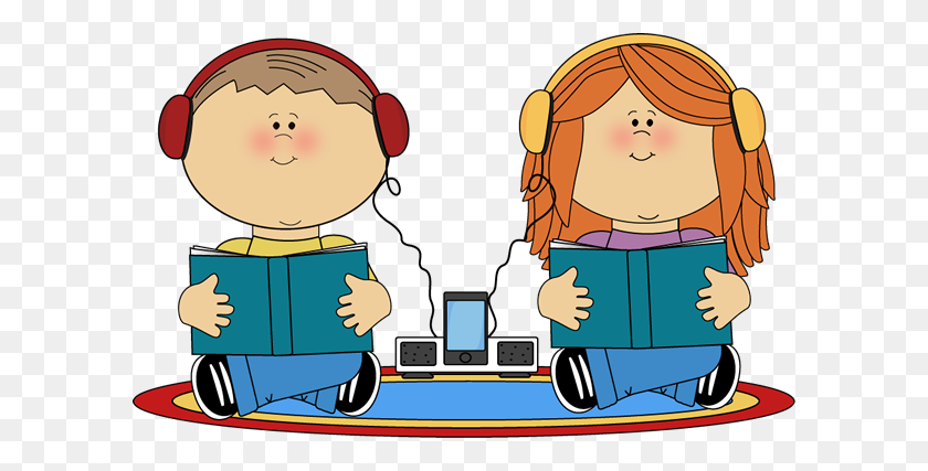 600x367 Kids Listening To Books From Mycutegraphics School Kids Clip Art - Play Centers Clipart
