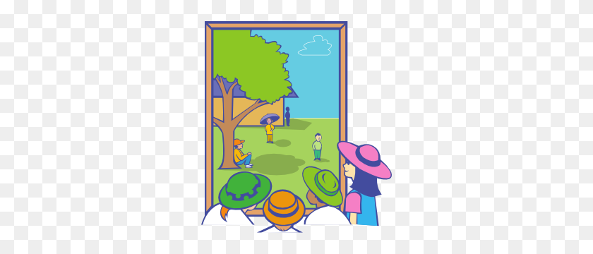 270x300 Kids Looking Out Window Clip Art - Playing Outside Clipart