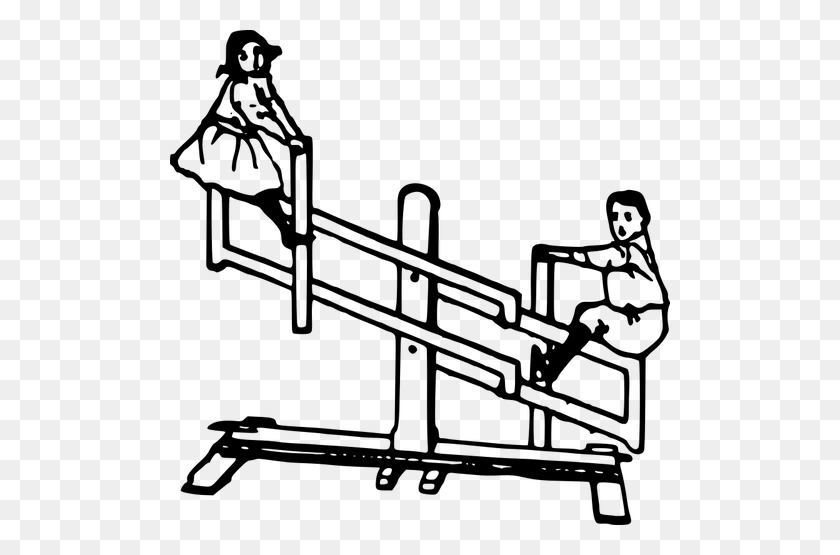 500x495 Kids On A Seesaw - Seesaw Clipart