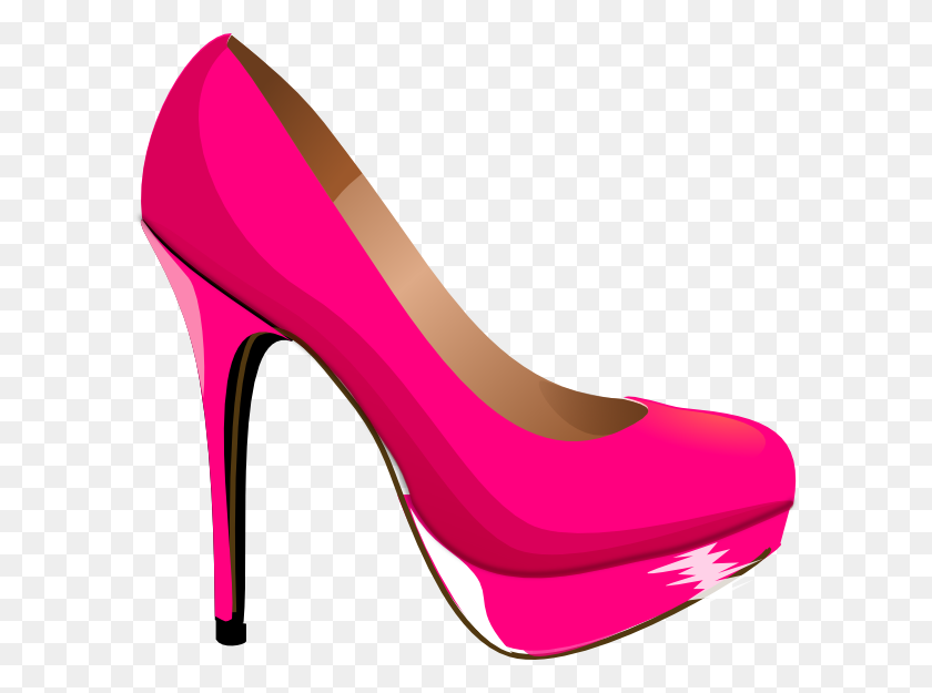 600x565 Kids Pink Heels Clip Art Pink Highheal Shoe Clip Art - Sight Clipart