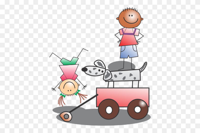 426x500 Kids Playing - Play Kitchen Clipart