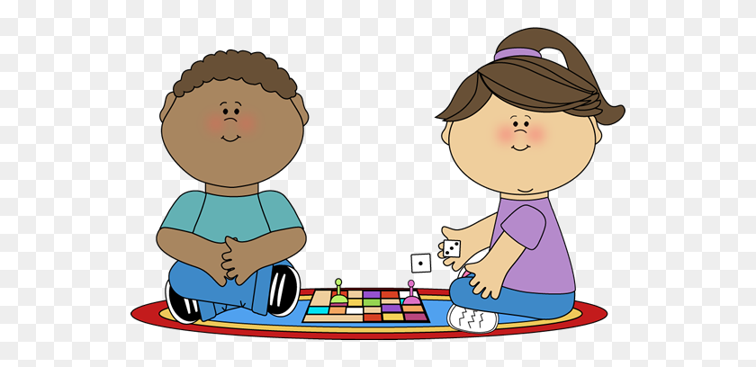 550x348 Kids Playing A Board Game Clip Art - Games Clipart