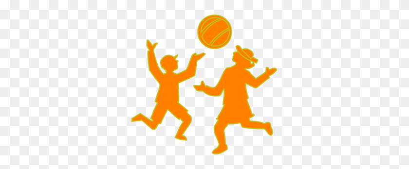 299x288 Kids Playing Ball Clip Art - Volleyball Player Clipart