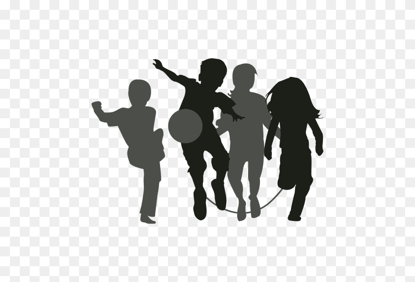 512x512 Kids Playing Silhouette Kids - Children Playing PNG