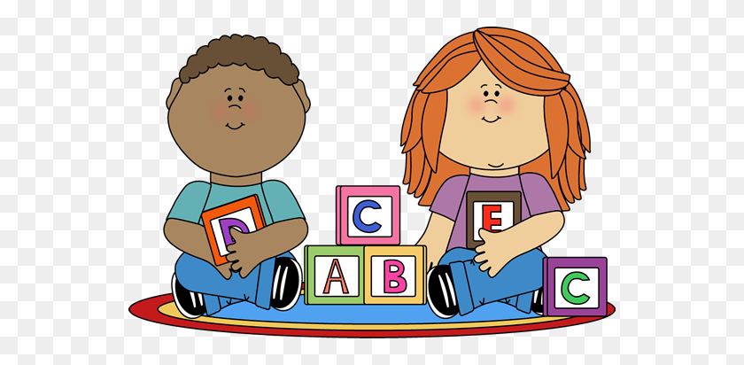 550x352 Kids Playing With Blocks Clip Art - Block Center Clipart