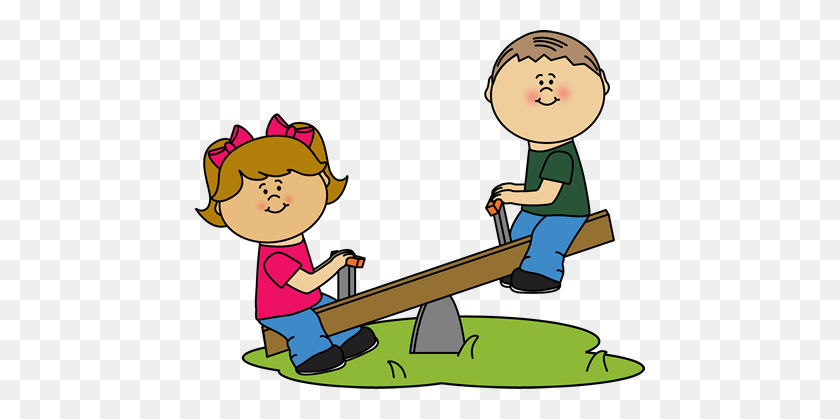 450x359 Kids Standing On Seesaw Clipart Collection - Kids Playing At School Clipart