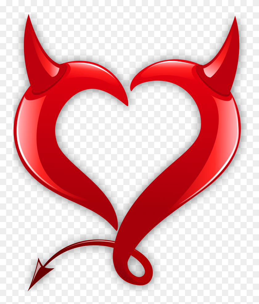 3068x3645 Kik Heart, Valentines And Heart Art - Devil Pitchfork Клипарт